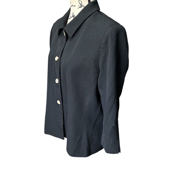 Austin Reed Black Button Front Wool Jacket  Sz 14 - Picture 3 of 11